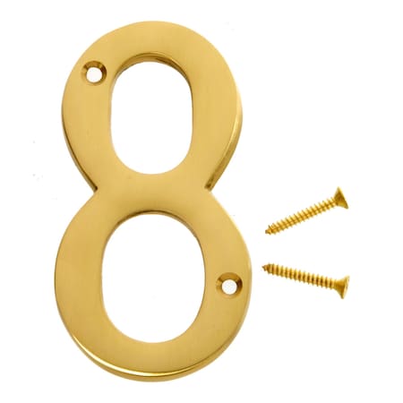 HY-KO 4In Solid Brass Number 8, 5PK A10498